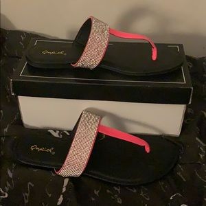 Hot Pink Bedazzled Flip Flops/Sandals
